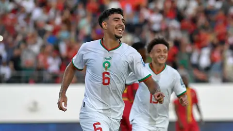 Chadi Riad celebra un tanto con la selección de Marruecos. Chadi Riad celebra un tanto con la selección de Marruecos.