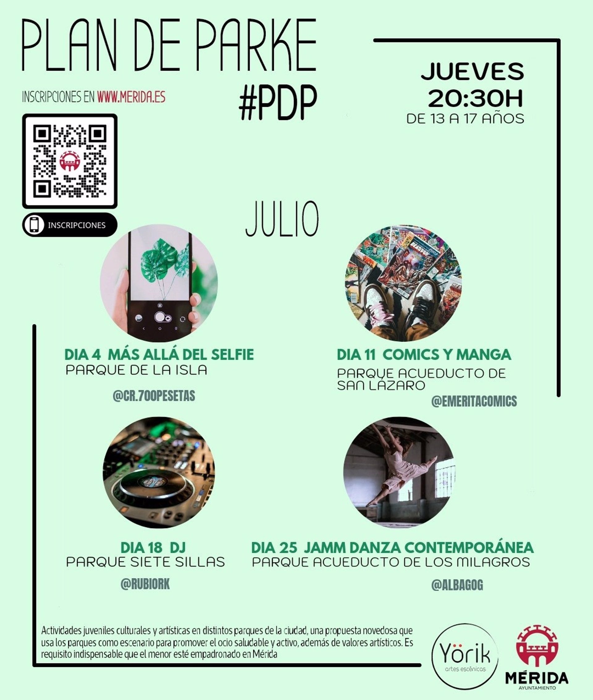 Menores emeritenses podrán participar en actividades de ocio saludable en parques los jueves de julio y agosto Menores emeritenses podrán participar en actividades de ocio saludable en parques los jueves de julio y agosto