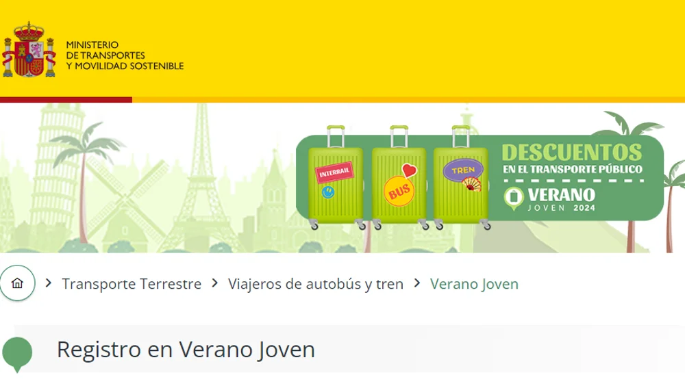 Página web del programa Verano Joven Página web del programa Verano Joven