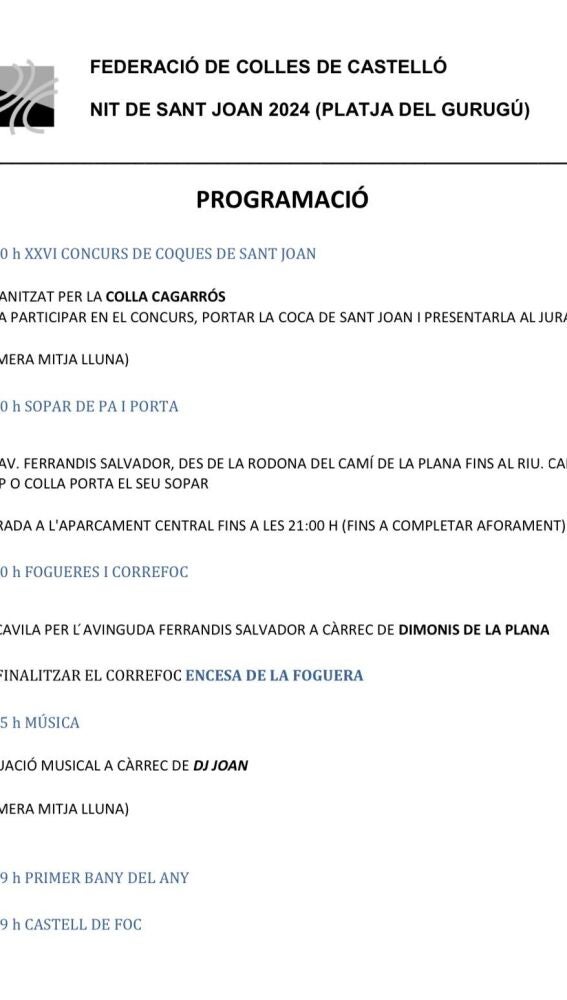 Actividades per a Sant Joan 