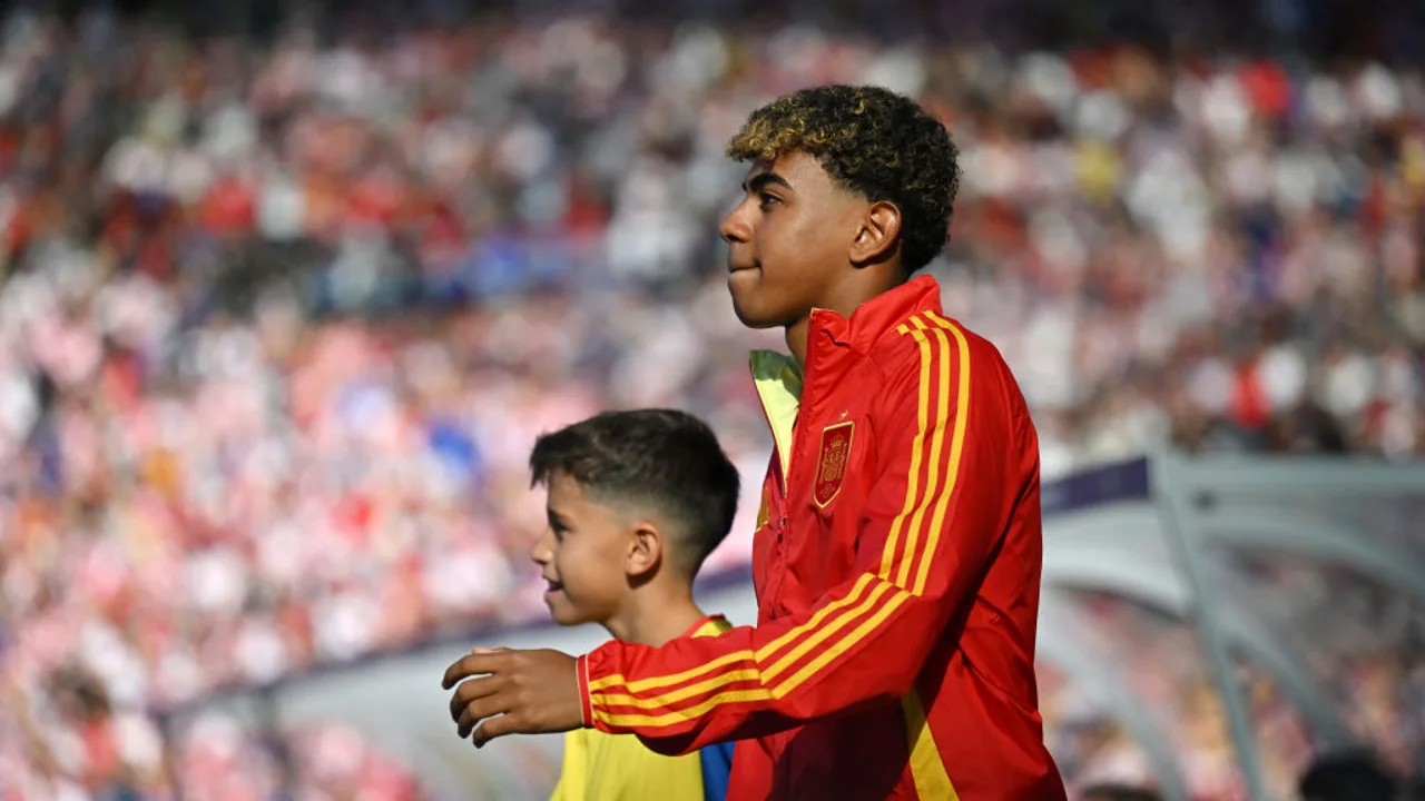Lamine Yamal durante un partido con España en la Eurocopa 2024