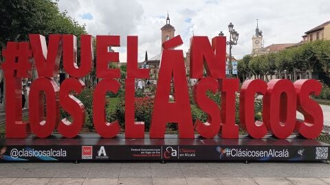Letras con el slogan de la XXIII edici&oacute;n del Festival Iberoamericano del Siglo de Oro. Cl&aacute;sicos en Alcal&aacute;