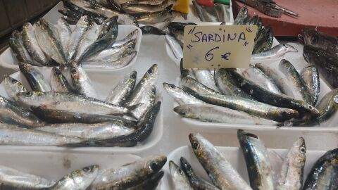 Sardinas a seis euros en la Plaza de Lugo de A Coruña