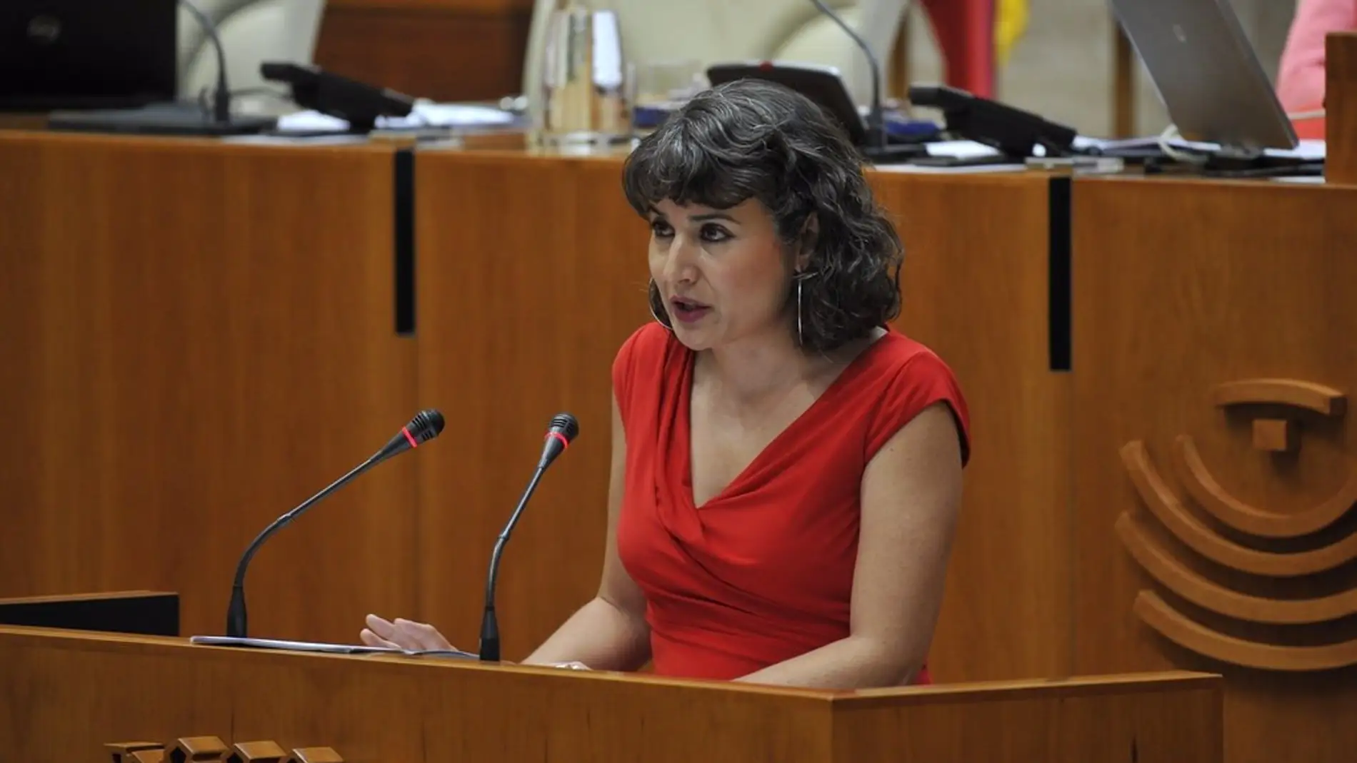 La portavoz de Unidas por Extremadura, Irene de Miguel, en el Debate sobre el Estado de la Región 202