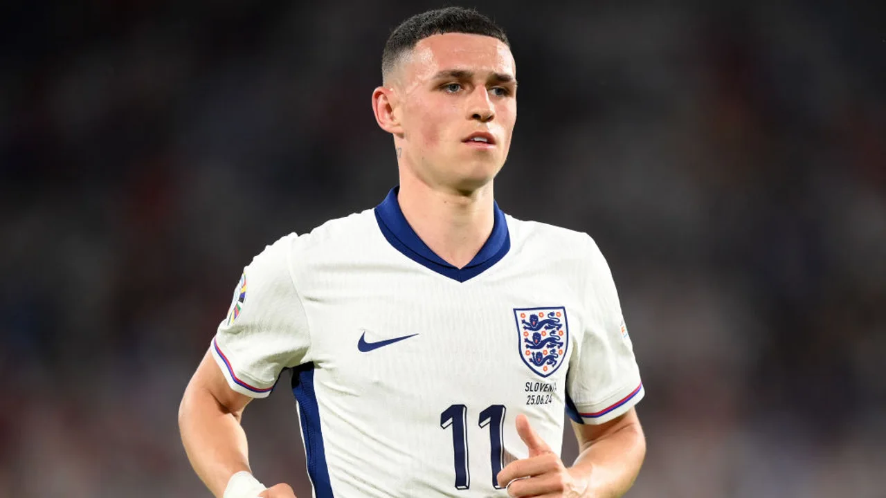 Phil Foden durante un partido con Inglaterra en la Eurocopa 2024