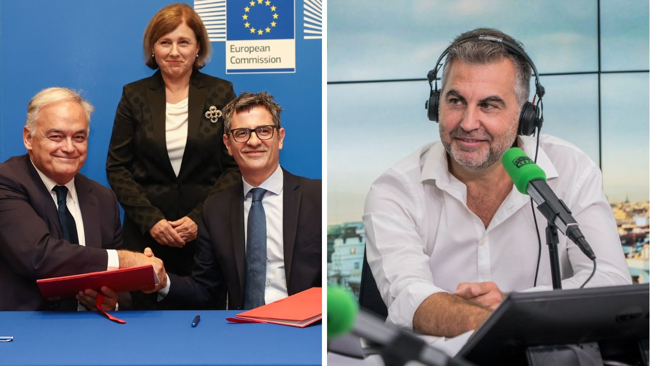 Carlos Alsina se cuela en la firma del pacto PP-PSOE para la renovación del CGPJ Carlos Alsina se cuela en la firma del pacto PP-PSOE para la renovación del CGPJ