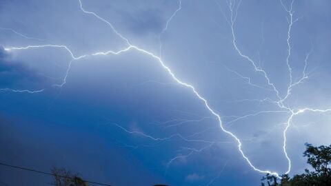 Rayo durante una tormenta