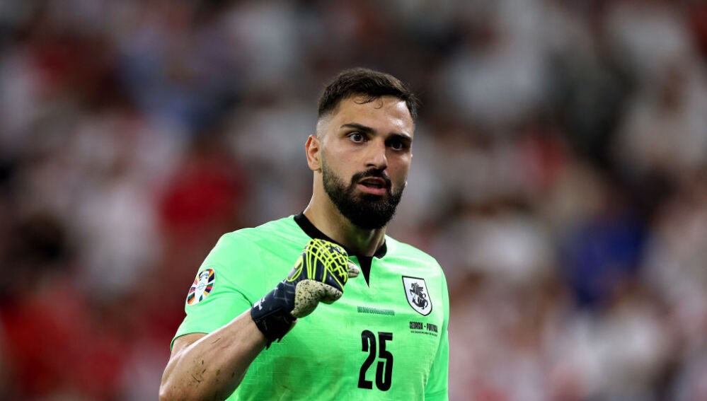Mamardashvili durante un partido con Georgia