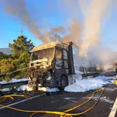 Incendio camión na autovía Incendio camión na autovía