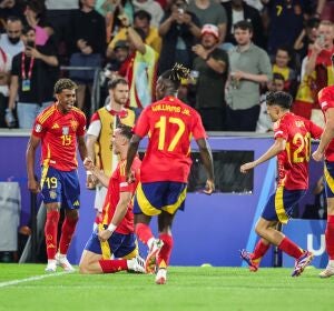 Los jugadores de la Selección española celebran un gol Los jugadores de la Selección española celebran un gol