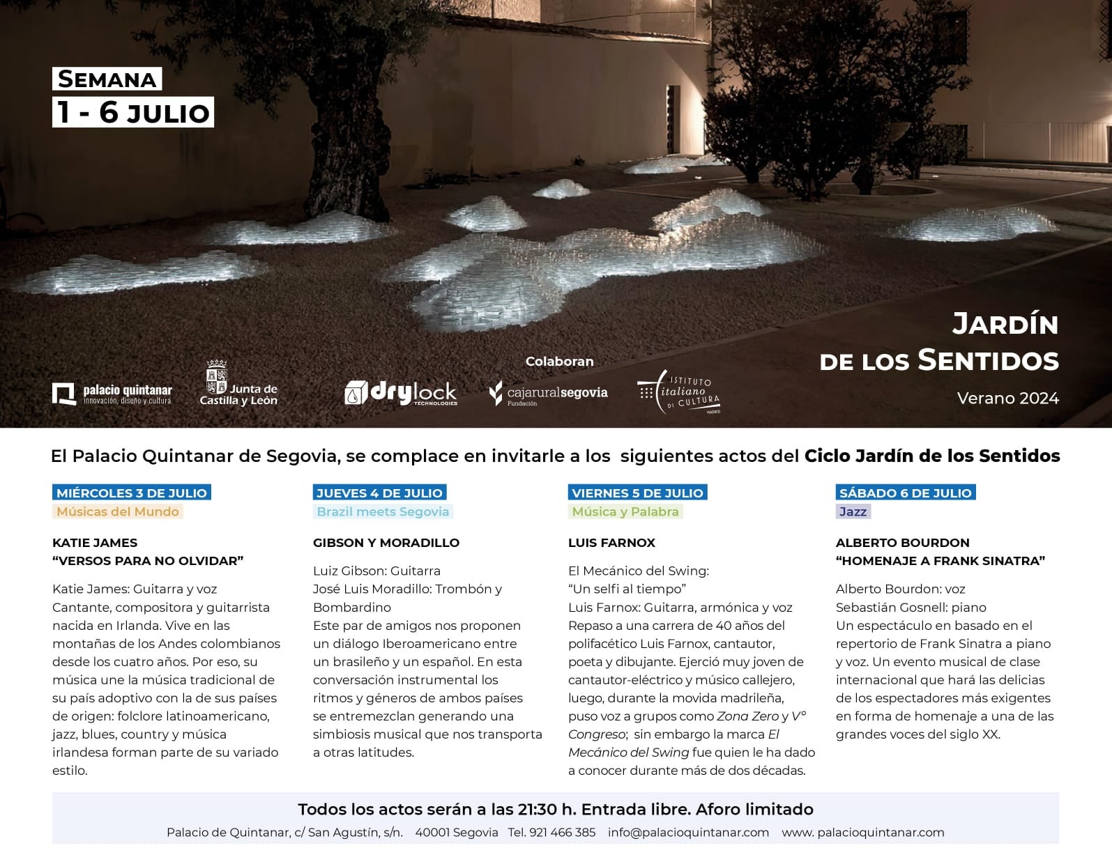 El Palacio de Quintanar inicia mañana el ciclo de actuaciones musicales veraniegas El Palacio de Quintanar inicia mañana el ciclo de actuaciones musicales veraniegas