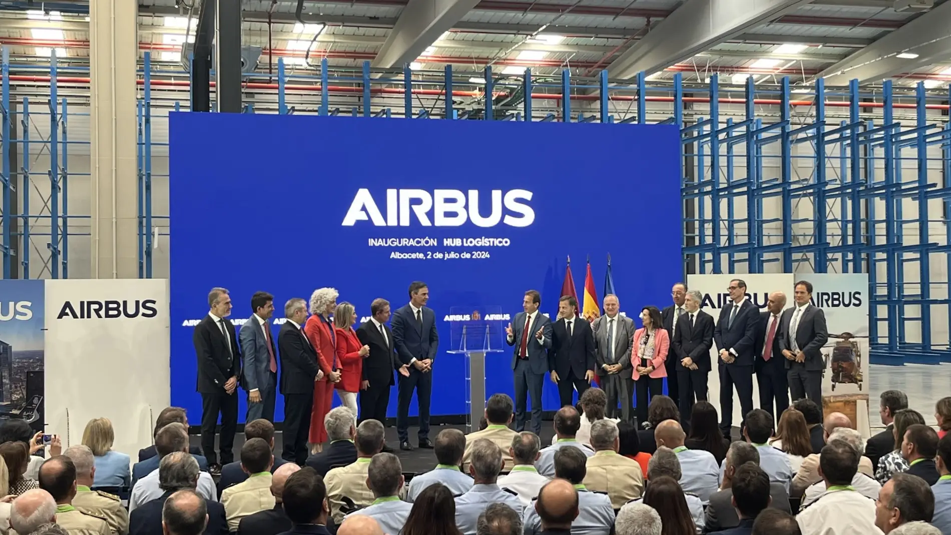 Pedro Sánchez asiste a la inauguración del Hub Logístico de Airbus