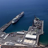 Imagen aérea del Puerto de Los Mármoles en Arrecife, Lanzarote (Canarias) Imagen aérea del Puerto de Los Mármoles en Arrecife, Lanzarote (Canarias)