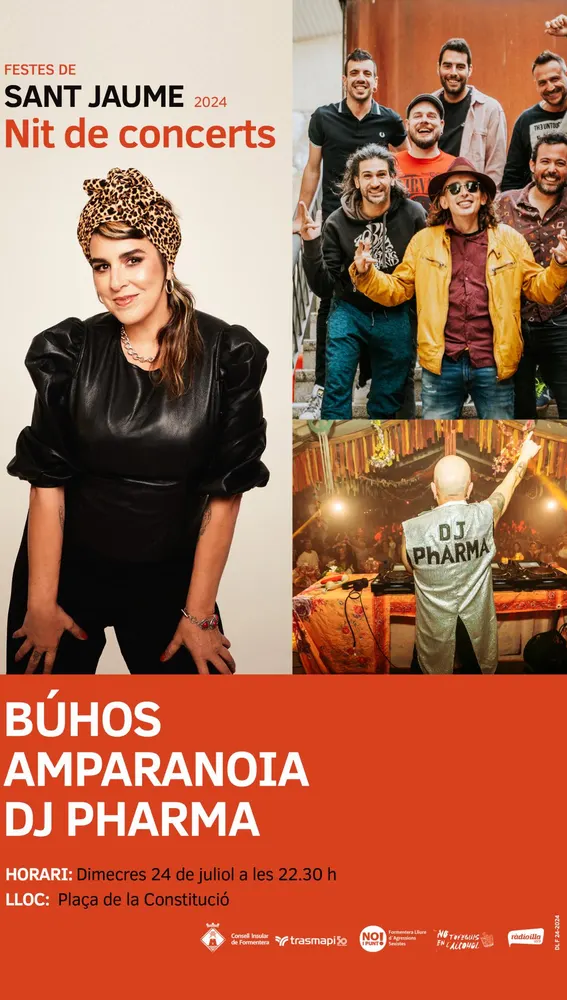 Amparanoia, Búhos y Dj Pharma en los conciertos de Sant Jaume de Formentera. Amparanoia, Búhos y Dj Pharma en los conciertos de Sant Jaume de Formentera.