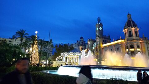 Plaza del Ayuntamiento de Valencia en las pasadas Navidades.