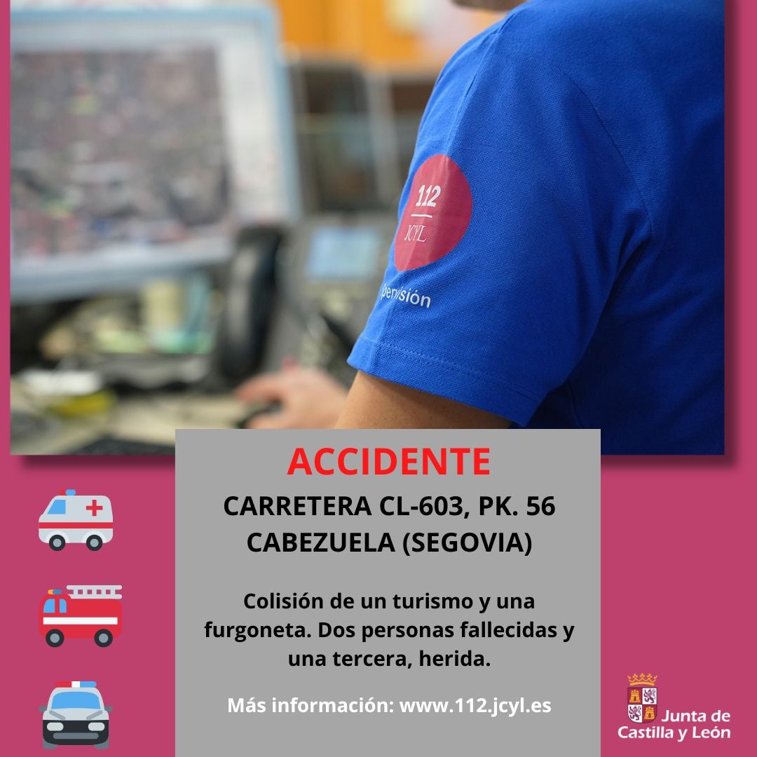 Fallecen dos personas en un accidente de tráfico en la carretera CL-603 en Cabezuela Fallecen dos personas en un accidente de tráfico en la carretera CL-603 en Cabezuela