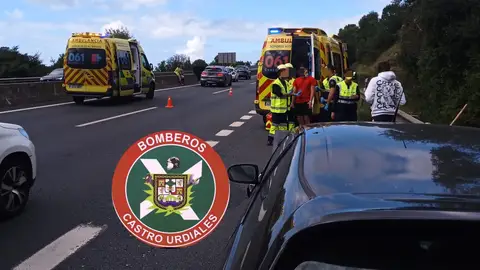 Cuatro heridos leves en una colisión múltiple en la autovía A-8 en Castro Urdiales Cuatro heridos leves en una colisión múltiple en la autovía A-8 en Castro Urdiales