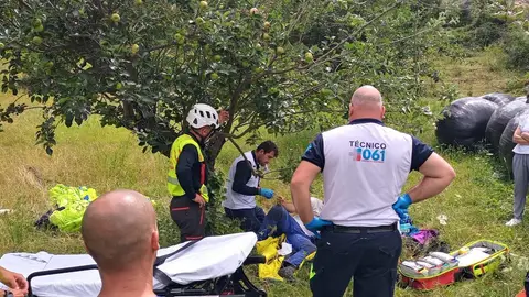 Rescatado un parapentista que cochó contra un árbol en Lebeña Rescatado un parapentista que cochó contra un árbol en Lebeña