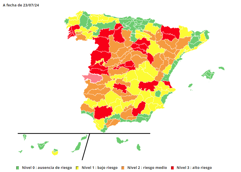 Mapa de la ola de calor: las zonas donde existe mayor riesgo para la salud Mapa de la ola de calor: las zonas donde existe mayor riesgo para la salud
