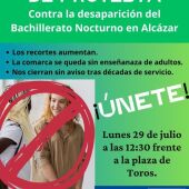 CGT convoca una protesta por el cierre del Bah¡chillerato Nocturno en Alcázar de San Juan