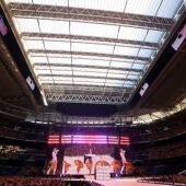 Foto archivo. La cantante y compositora estadounidense Taylor Swift ofrece un concierto en el estadio Santiago Bernabéu de Madrid. EFE/JUANJO MARTÍN