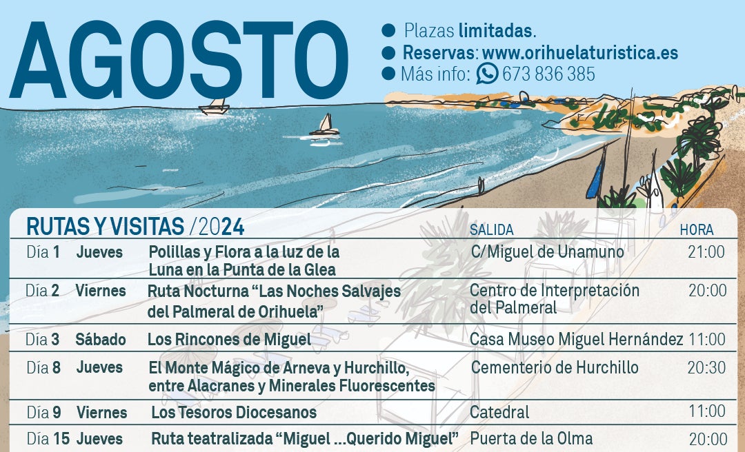 Turismo invita a descubrir los encantos naturales de Orihuela en las rutas turísticas de agosto Turismo invita a descubrir los encantos naturales de Orihuela en las rutas turísticas de agosto