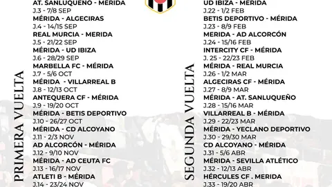 El Mérida iniciará la temporada en El Romano frente al Recreativo de Huelva y la cerrará la temporada ante el At. Madrid B El Mérida iniciará la temporada en El Romano frente al Recreativo de Huelva y la cerrará la temporada ante el At. Madrid B