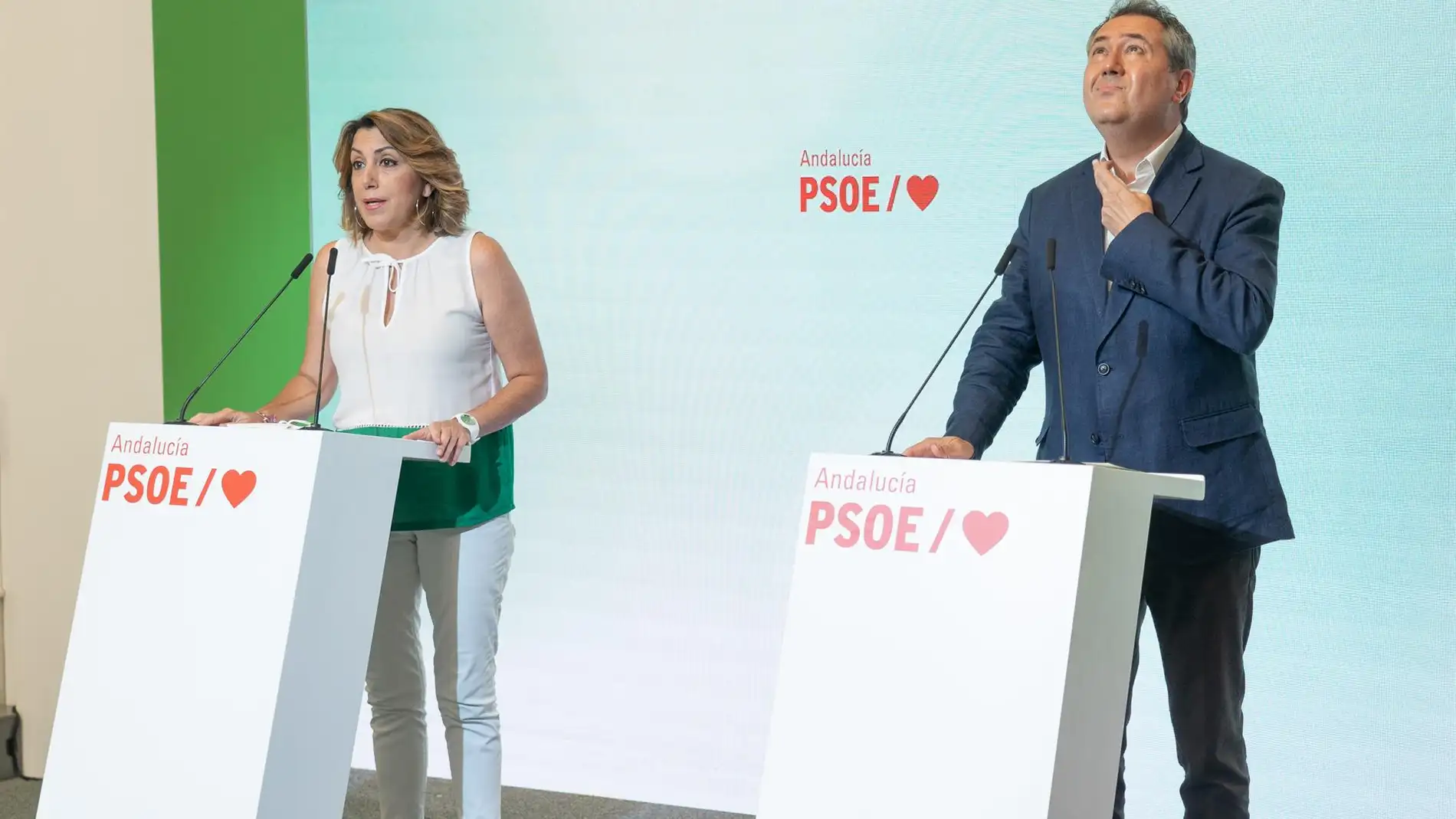Susana Díaz y Juan Espadas, en una foto de archivo en la sede del PSOE-A en Sevilla Susana Díaz y Juan Espadas, en una foto de archivo en la sede del PSOE-A en Sevilla