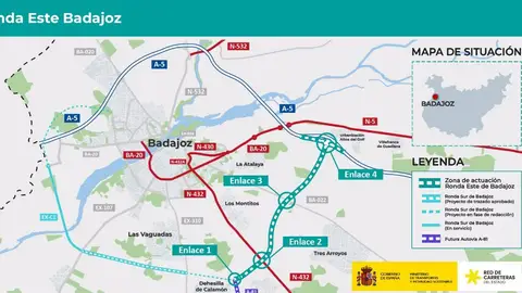 Transportes adjudica por 2,78 millones de euros la redacción del proyecto de la Ronda Este de Badajoz Transportes adjudica por 2,78 millones de euros la redacción del proyecto de la Ronda Este de Badajoz