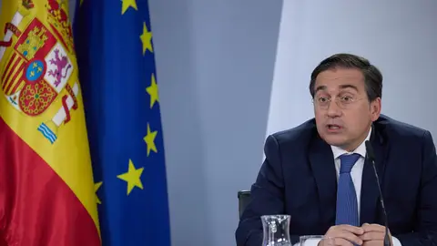 El ministro de Asuntos Exteriores, Unión Europea y Cooperación, José Manuel Albares, durante una rueda de prensa posterior al Consejo de Ministros. El ministro de Asuntos Exteriores, Unión Europea y Cooperación, José Manuel Albares, durante una rueda de prensa posterior al Consejo de Ministros.