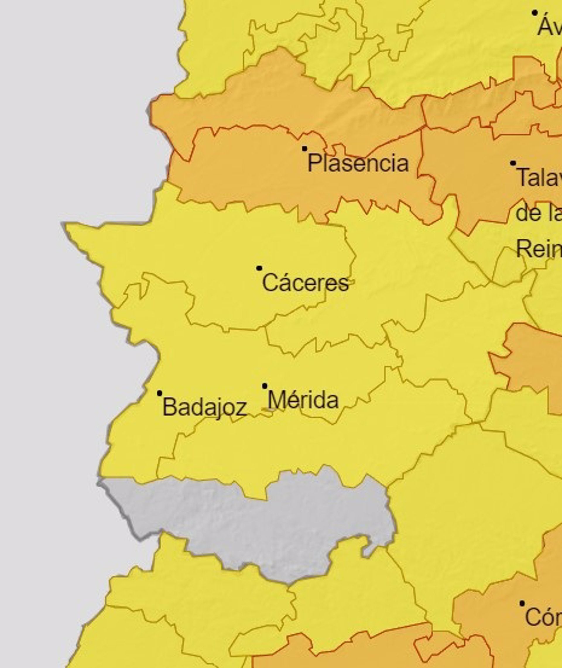 El norte de Cáceres y el Tajo y Alagón, en alerta naranja este jueves por altas temperaturas El norte de Cáceres y el Tajo y Alagón, en alerta naranja este jueves por altas temperaturas
