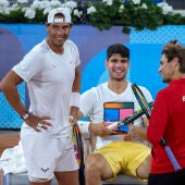 Rafael Nadal y Carlos Alcaraz, en los Juegos Olímpicos de París 2024