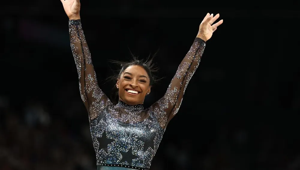 La gimnasta estadounidense, Simone Biles, en París 2024 La gimnasta estadounidense, Simone Biles, en París 2024