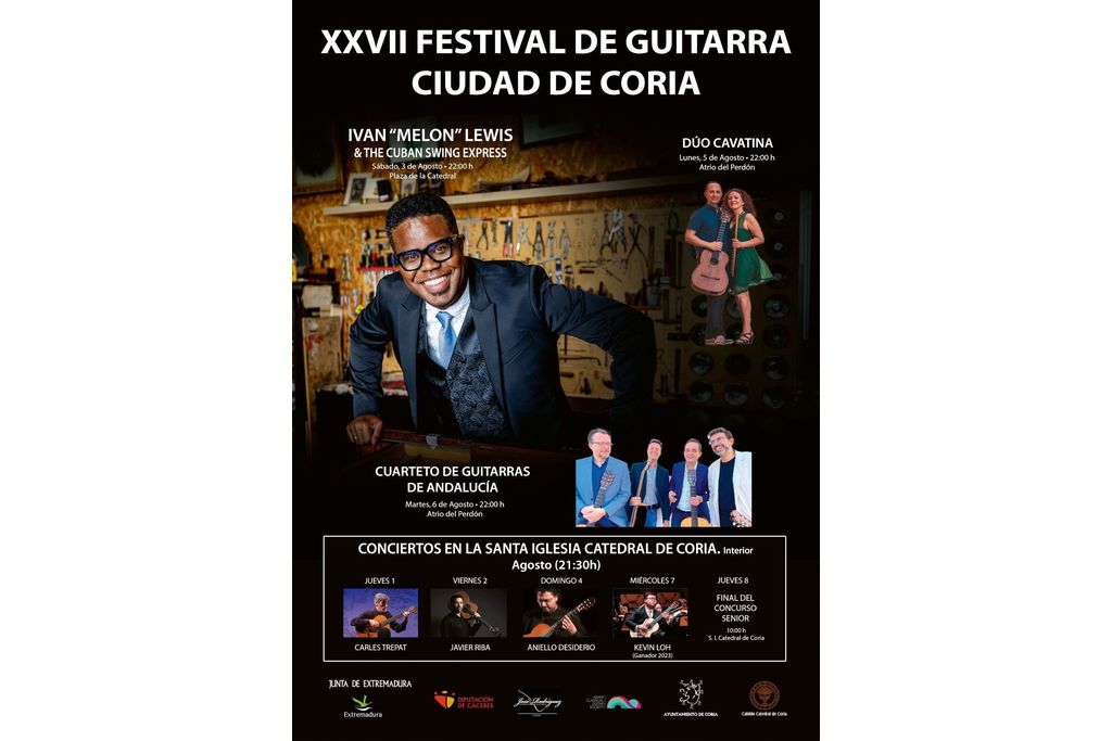 El Festival de Guitarra de Coria ofrecerá tres conciertos con Iván 'Melón' Lewis como pianista invitado del 1 al 8 de agosto El Festival de Guitarra de Coria ofrecerá tres conciertos con Iván 'Melón' Lewis como pianista invitado del 1 al 8 de agosto
