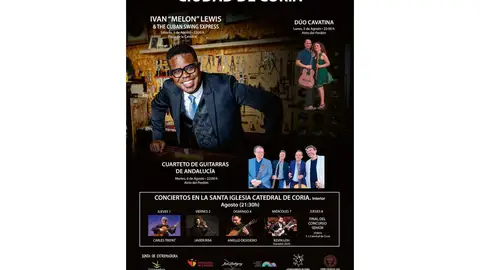 El Festival de Guitarra de Coria ofrecerá tres conciertos con Iván 'Melón' Lewis como pianista invitado del 1 al 8 de agosto El Festival de Guitarra de Coria ofrecerá tres conciertos con Iván 'Melón' Lewis como pianista invitado del 1 al 8 de agosto
