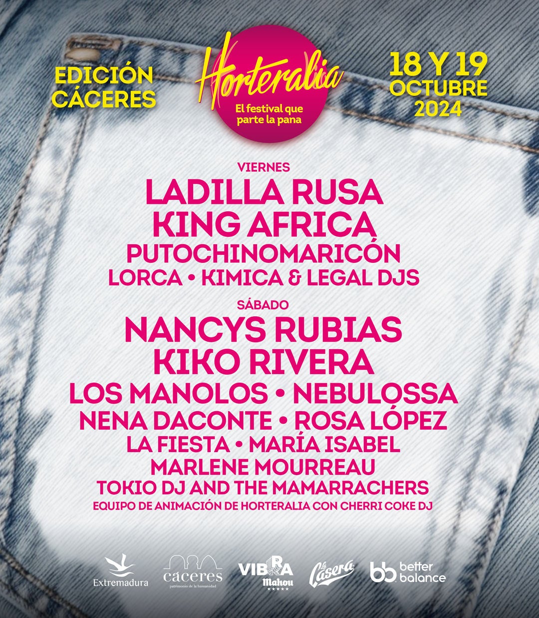 Nancys Rubias, Kiko Rivera, Rosa López y Nena Daconte, en el cartel de Horteralia Cáceres Nancys Rubias, Kiko Rivera, Rosa López y Nena Daconte, en el cartel de Horteralia Cáceres
