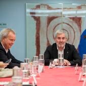 Reunión del pacto canario por la inmigración cuyos miembros son los portavoces de los grupos en el Parlamento de Canarias