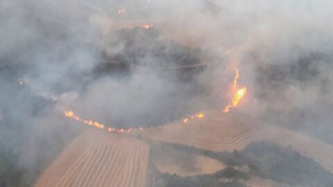 Incendio forestal en los montes de Luesia