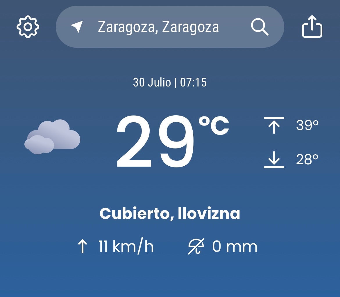 Aragón bate récord de temperatura mínima con 28,1 grados Aragón bate récord de temperatura mínima con 28,1 grados