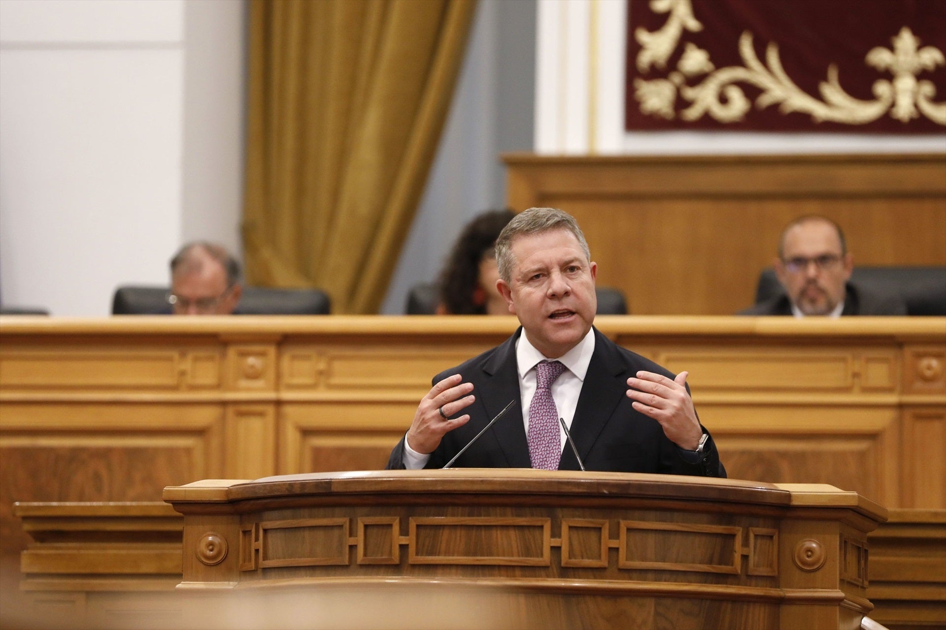 El presidente de C-LM, Emiliano García-Page, en el pleno de las Cortes. El presidente de C-LM, Emiliano García-Page, en el pleno de las Cortes.