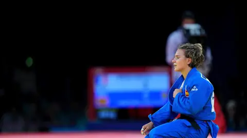 Laura Martínez durante la competición de judo femenino -48kg Laura Martínez durante la competición de judo femenino -48kg