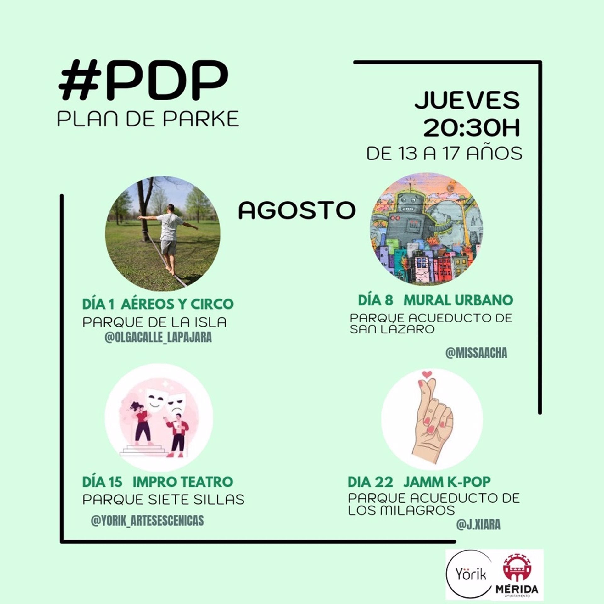 La iniciativa Plan de Parke ofrece desde este jueves diferentes actividades en cuatro grandes zonas verdes de Mérida La iniciativa Plan de Parke ofrece desde este jueves diferentes actividades en cuatro grandes zonas verdes de Mérida