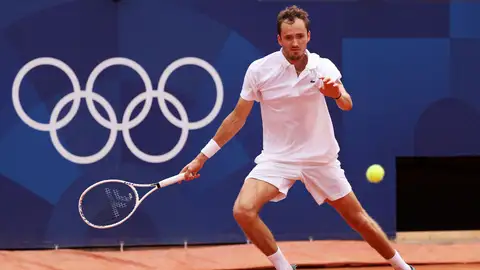 Daniil Medvédev durante un partido en los JJOO de París Daniil Medvédev durante un partido en los JJOO de París