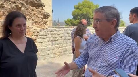 El conseller de Educaci&oacute;n y Cultura, Jos&eacute; Antonio Rovira, visita los trabajos de la Generalitat en el Teatro Romano de Sagunto