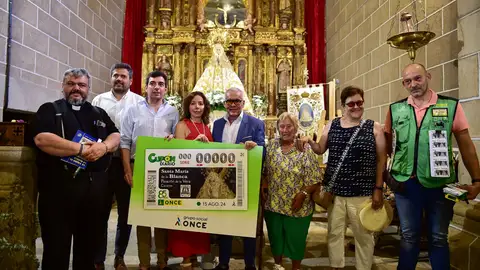 Santa María de la Blanca, patrona de Pasarón de la Vera, imagen del cupón de la ONCE Santa María de la Blanca, patrona de Pasarón de la Vera, imagen del cupón de la ONCE