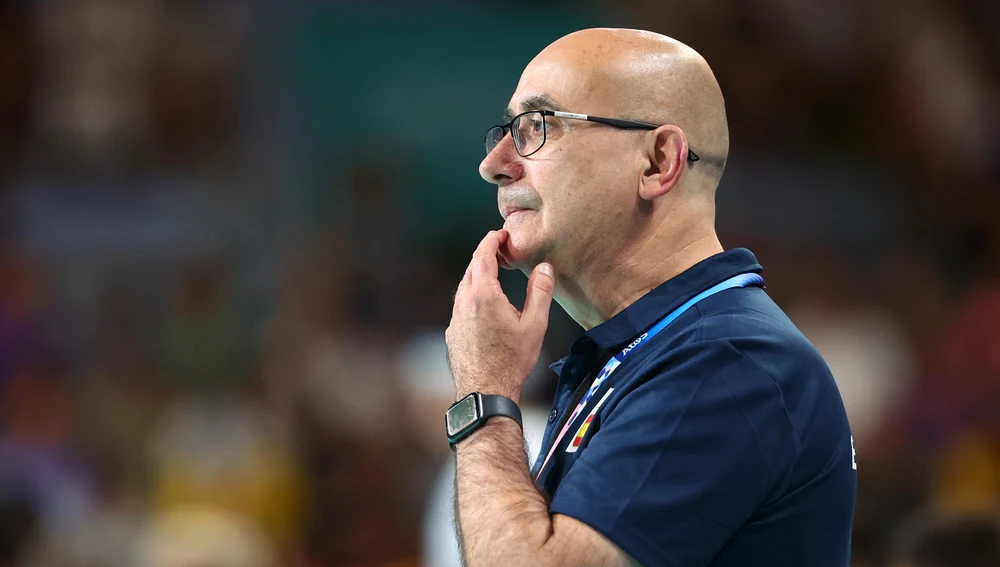 Jordi Ribera durante un partido con los Hispanos en los JJOO de París Jordi Ribera durante un partido con los Hispanos en los JJOO de París