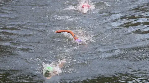 Imagen de la prueba de triatlón femenino de los Juegos Olímpicos de París 2024 en París, Francia. Imagen de la prueba de triatlón femenino de los Juegos Olímpicos de París 2024 en París, Francia.