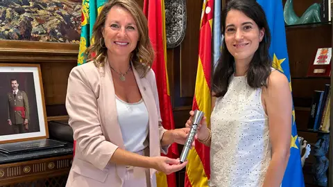 Begoña Carrasco durante el encuentro con adjunta de la Fundación Special Olympics, María Fusté Begoña Carrasco durante el encuentro con adjunta de la Fundación Special Olympics, María Fusté