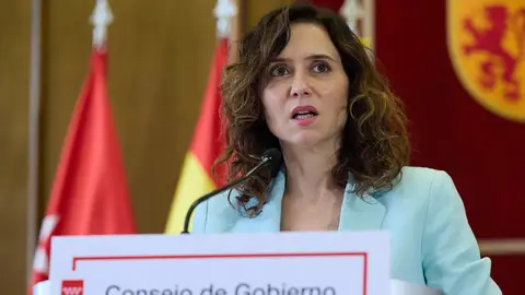Imagen de archivo. La presidenta de la Comunidad de Madrid, Isabel Díaz Ayuso, ofrece una rueda de prensa tras la reunión del Consejo de Gobierno. Imagen de archivo. La presidenta de la Comunidad de Madrid, Isabel Díaz Ayuso, ofrece una rueda de prensa tras la reunión del Consejo de Gobierno.
