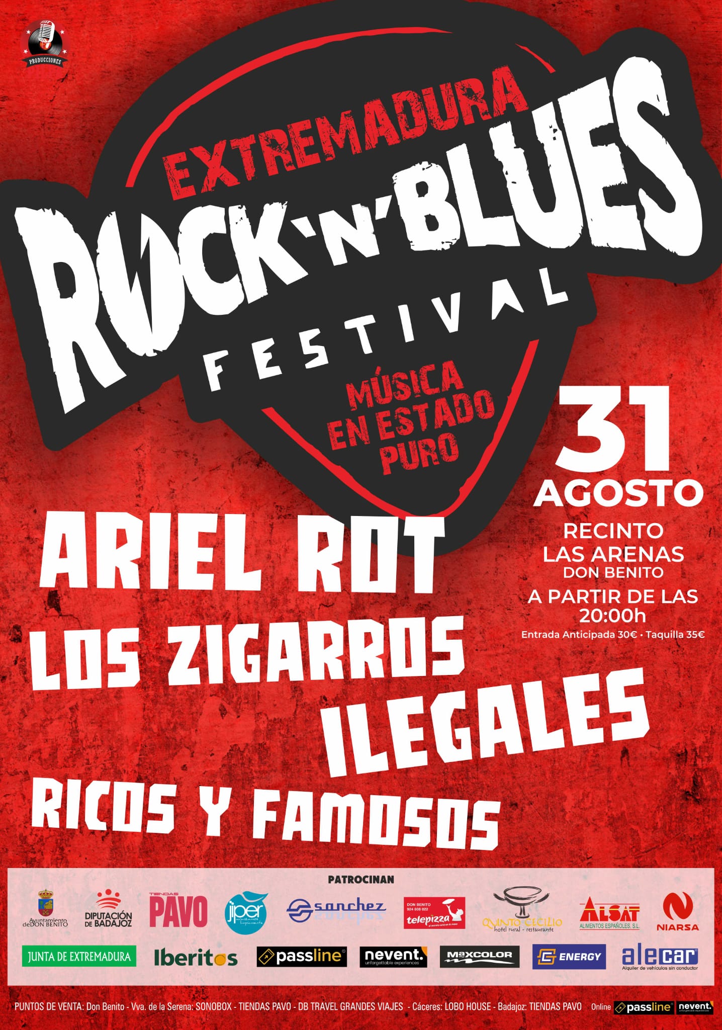 Ariel Rot, Ilegales y Los Zigarros se darán cita el 31 de agosto en el Rock N'Blues Festival de Don Benito Ariel Rot, Ilegales y Los Zigarros se darán cita el 31 de agosto en el Rock N'Blues Festival de Don Benito